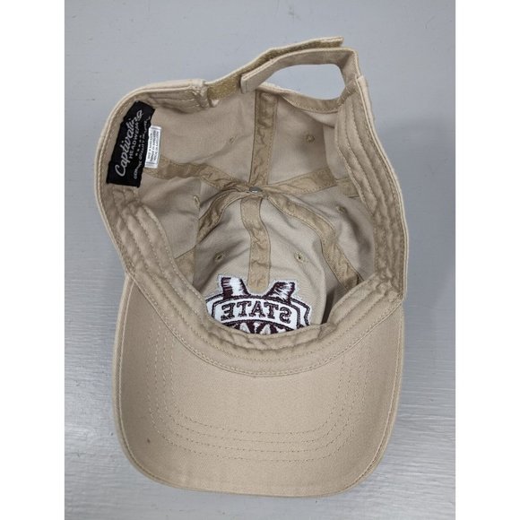 Mississippi State Bulldogs Hat Cap NCAA‎ Adjustable Snap Adult Unisex Beige - Picture 5 of 6